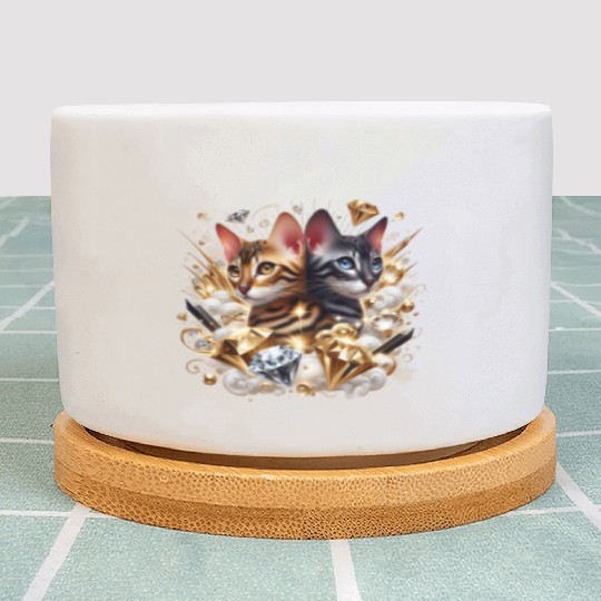 Fabulous Bengal Kittens Plant Pots