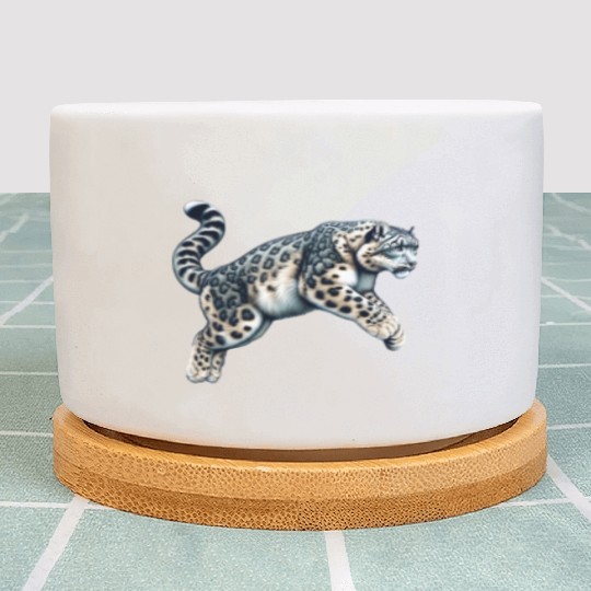 Snow Leopard Leopard White Leopard Plant Pots