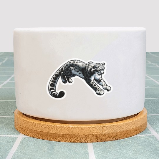 Snow Leopard Leopard White Leopard Plant Pots