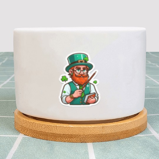 Irish bearded teacher, funny st patricks day Plant Pots