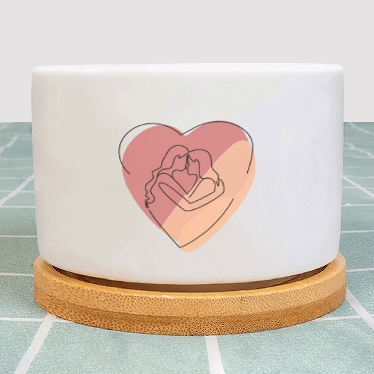 Lesbian Couple in Heart Plant Pots