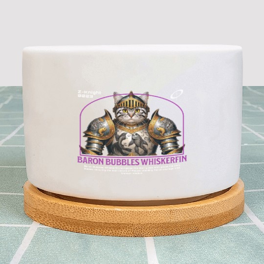 Pisces Cat Knight - Zodiac Astrology Fish Armor Plant Pots