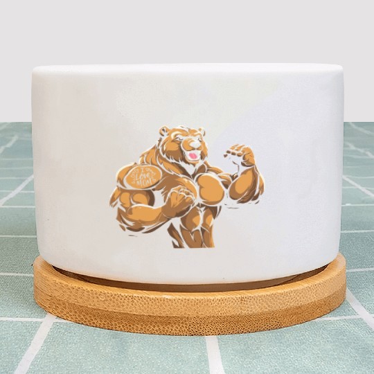 Brown Bear I Love Mom Plant Pots