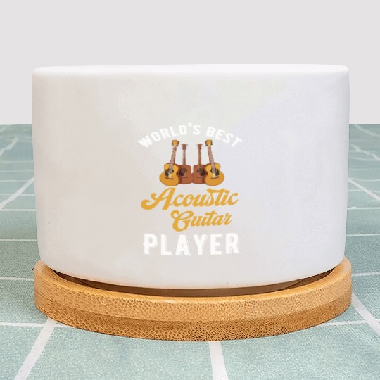 World's Best Acoustic Guitar Player Rocker Band Plant Pots