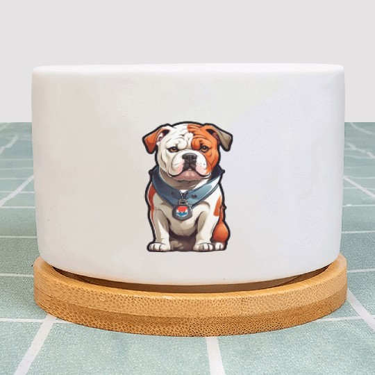 English Bulldog Stickers Plant Pots