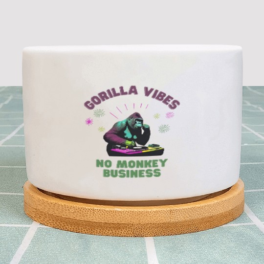 Gorilla Vibes no Monkey Business Gorillas Plant Pots