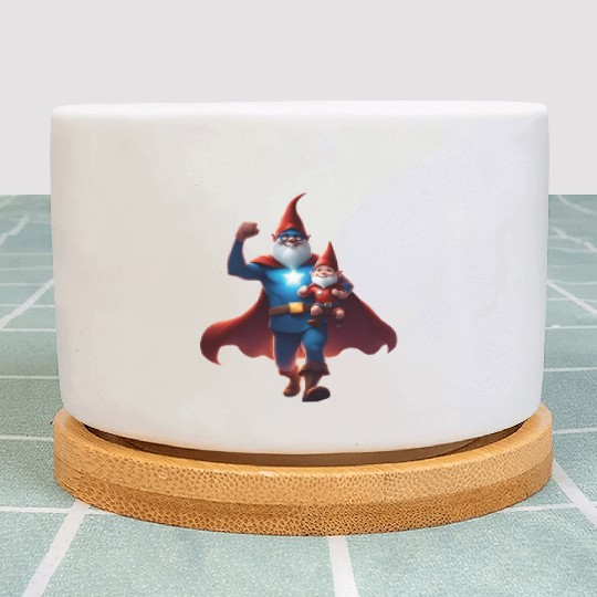 A Father's Day Gnome as a superhero dad Plant Pots