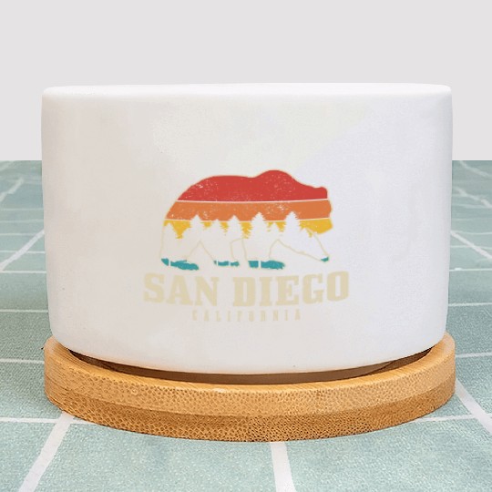 San Diego California Bear Souvenir Plant Pots