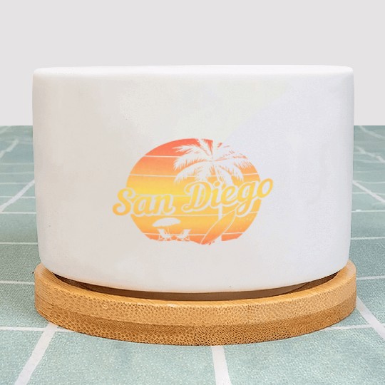 San Diego California Surfer Souvenir Plant Pots