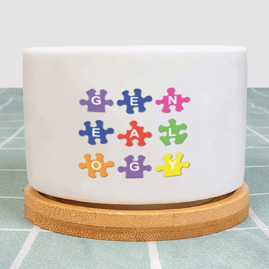 Genealogy Jigsaw Puzzle Pieces Plant Pots