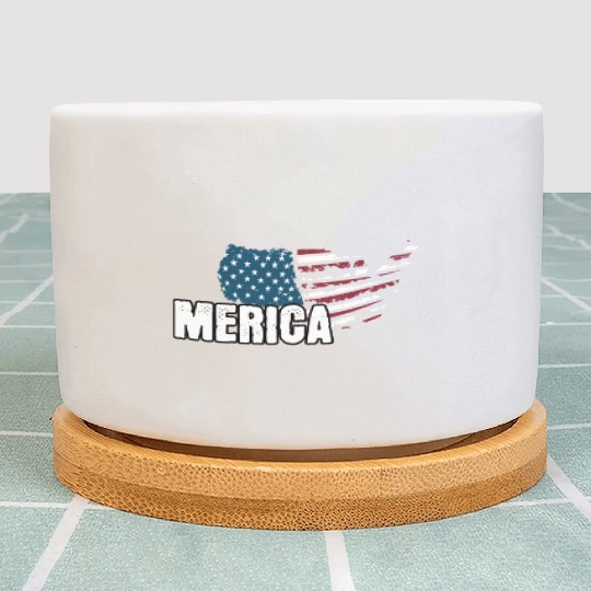 MERICA 4th of July Relaxed Patriot Plant Pots