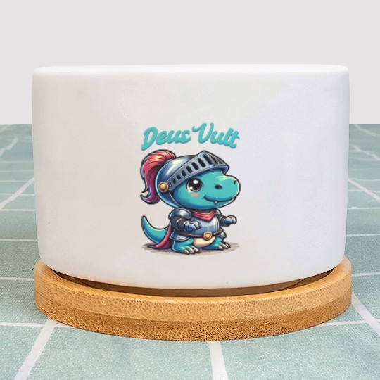 Deus Vult Historical Knight Dragon Plant Pots