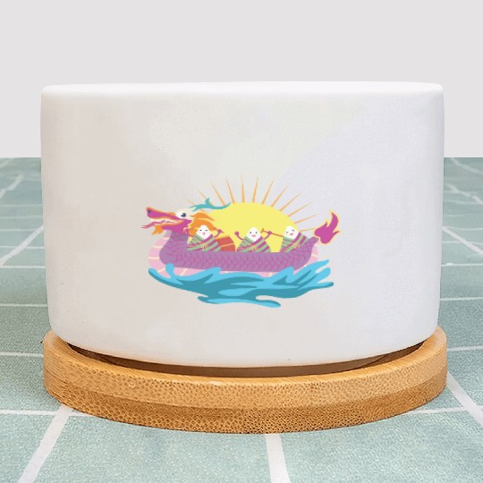 Chinese Dragon Boat Chinese Gift Plant Pots