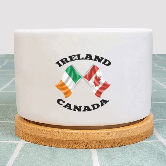 Irish Canadian Ireland and Canada Flags Plant Pots