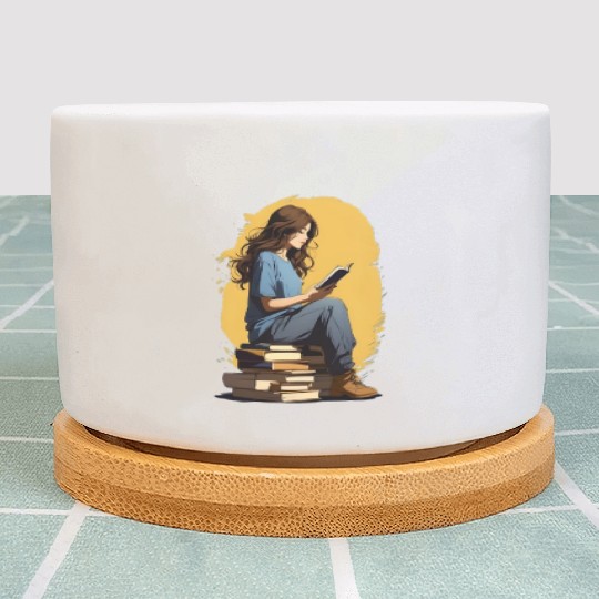 Girl studying Plant Pots