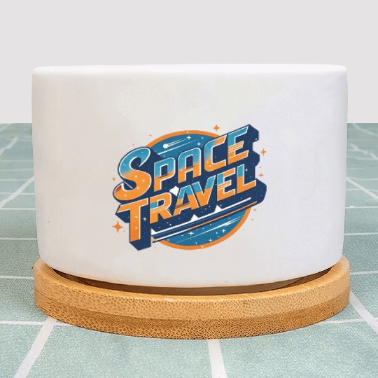 space travel typography text with stars Plant Pots
