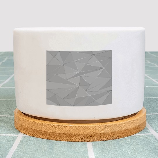 Grey silver low poly abstract background Plant Pots