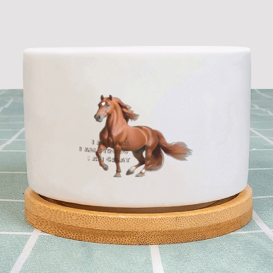 wonderful strong red horse Plant Pots