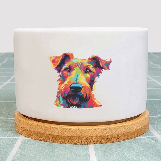 Watercolor Colorful Irish Terrier Plant Pots