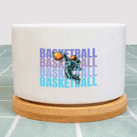 Astronaut Dunking Basketball Creative Illustration Plant Pots