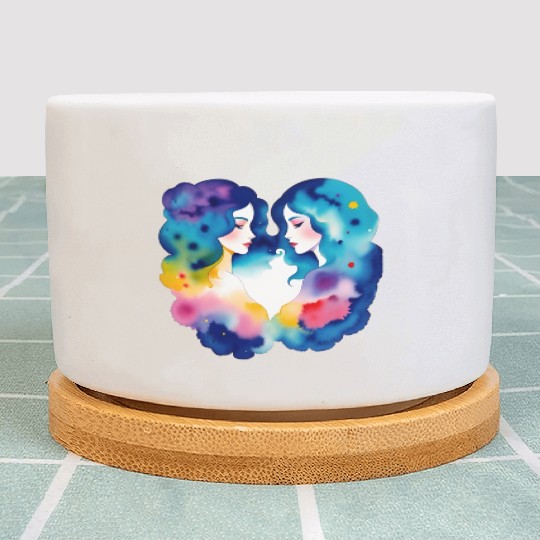 Color splash zodiac: Gemini Plant Pots