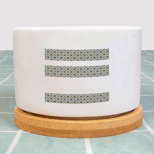 irregular stripes of green and lavender Plant Pots