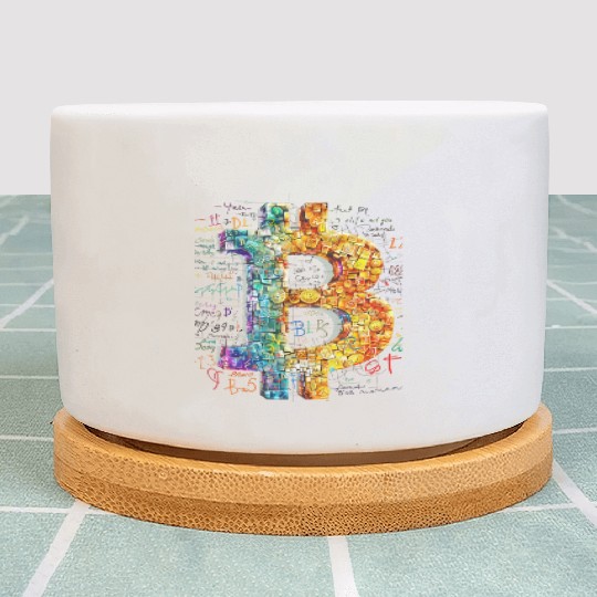 Pi day 3.14 Mathematical Equation Crypto Bitcoin Plant Pots