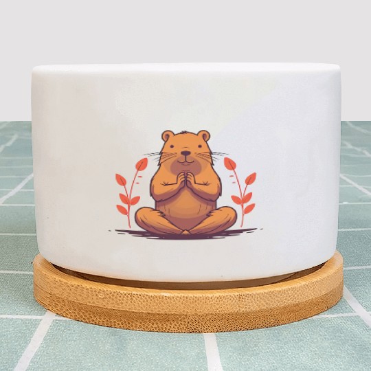 YOGI Capybara Cute Rodent Doing YOGA Plant Pots