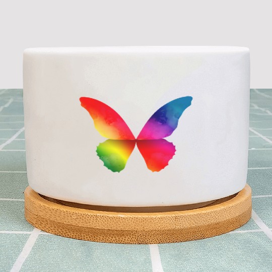 Butterfly shape in strong rainbow colors Plant Pots