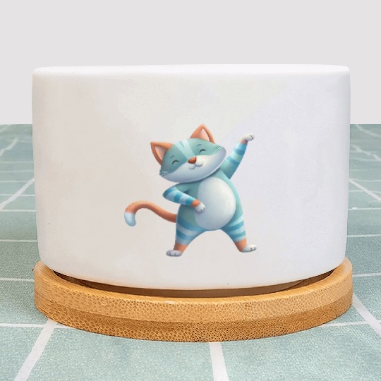 Funny Cat Dabbing A Hilarious Dance Design Plant Pots