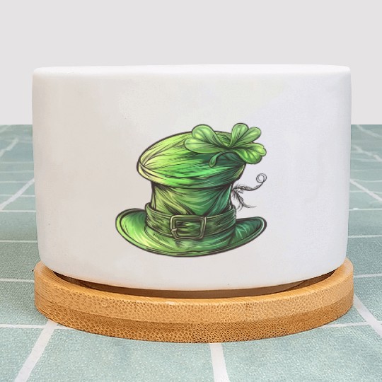 St Patrick Irish Green Hat Plant Pots