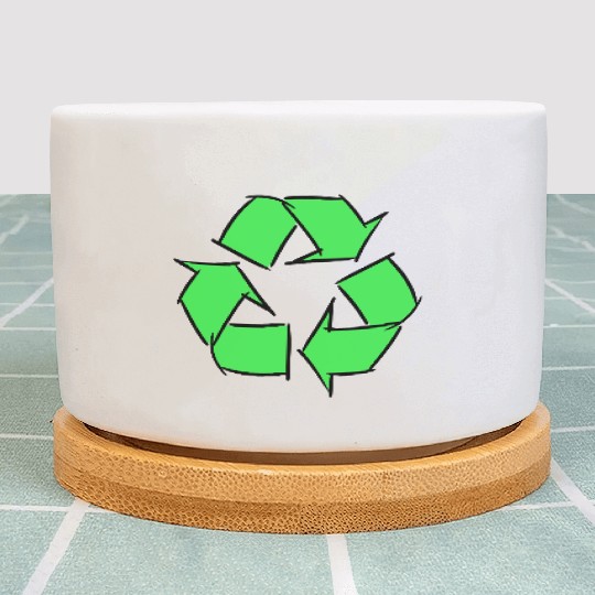 Recycling Sign / Symbol / Icon. Hand drawn. Plant Pots