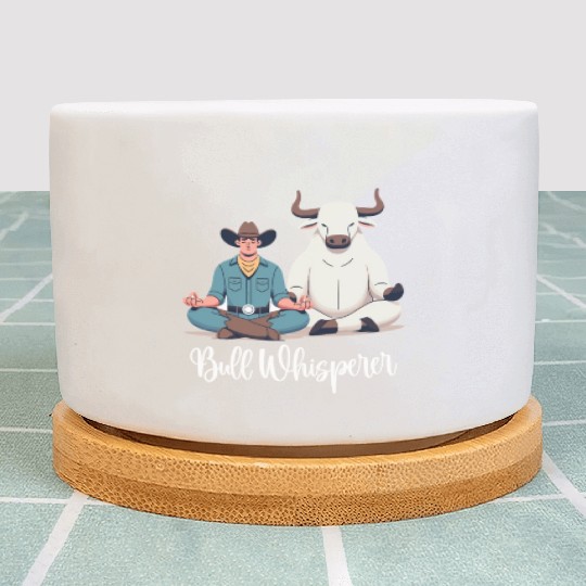 Rodeo Bull Riding Livestock Show Farmer Cattle Plant Pots