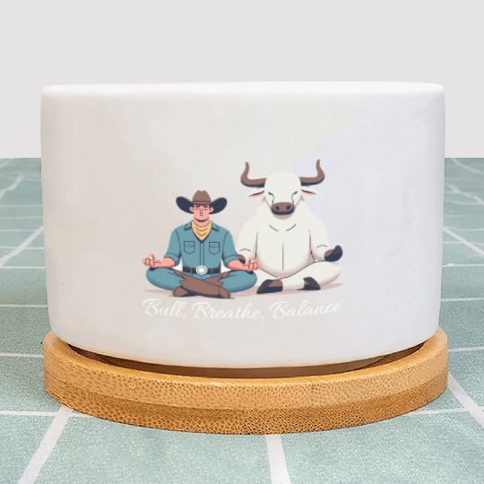 Rodeo Bull Riding Livestock Show Farmer Cattle Plant Pots