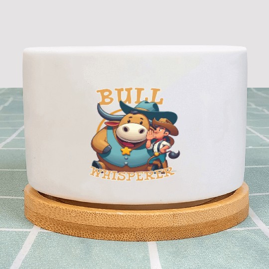 Rodeo Bull Riding Livestock Show Farmer Cattle Plant Pots