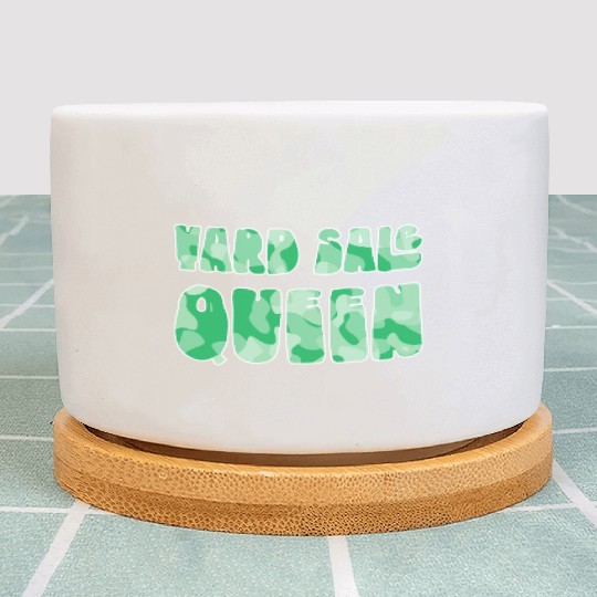 Yard Sale Queen green camo Plant Pots