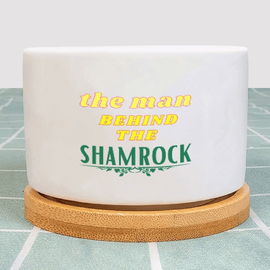 Man Behind The Shamrock Plant Pots St Patricks Day.