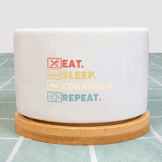 Eat Sleep Cornhole Repeat Plant Pots