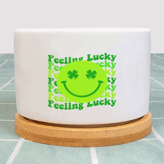Irish Clover Feeling Lucky Smiling Face Plant Pots