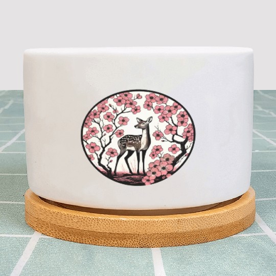 Spring Fawn Deer Dogwood Plant Pots