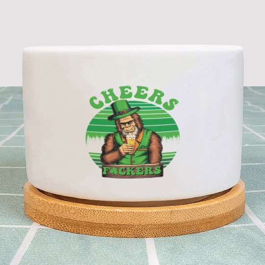 IRISH BIGFOOT St Patricks Day Cheers Fuckers humor Plant Pots