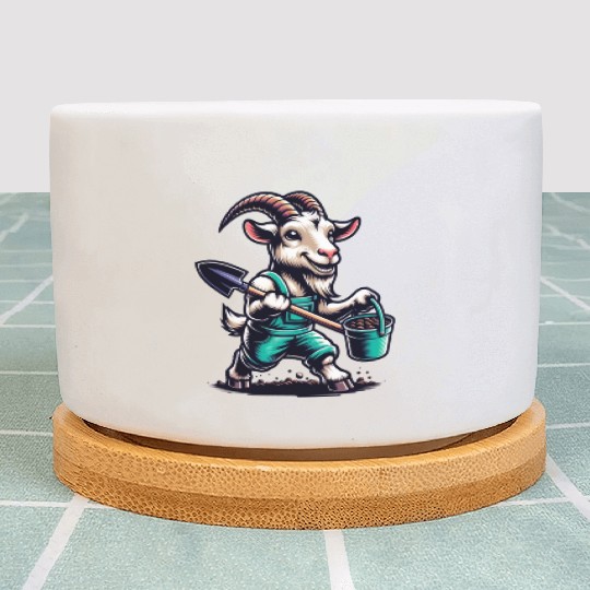 Goat Gardening Funny Design Plant Pots