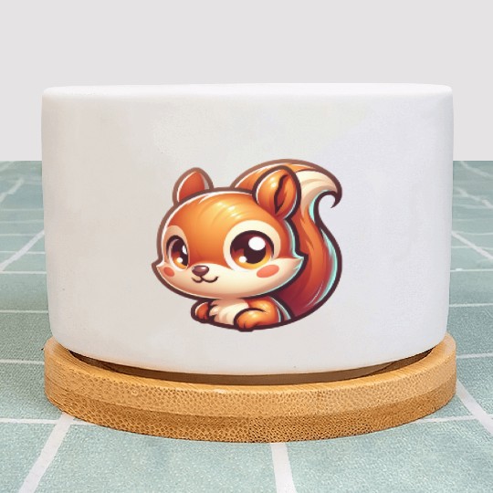 Cute Head Sport Squirrel Animal Lover Design Plant Pots