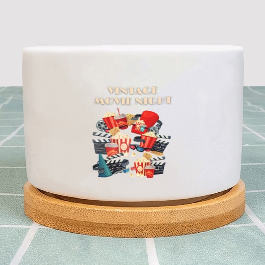 Popcorn Vintage Movie Night Plant Pots