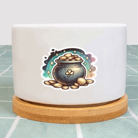 Saint Patrick's Day Sparkly Pot of Gold Plant Pots