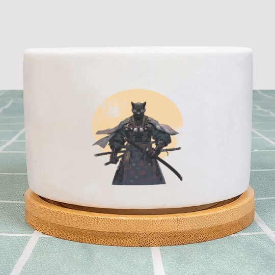Anime Panther Warrior Samurai katana Plant Pots