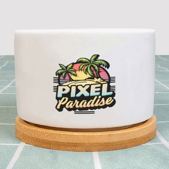Pixel Paradise Sunset Plant Pots