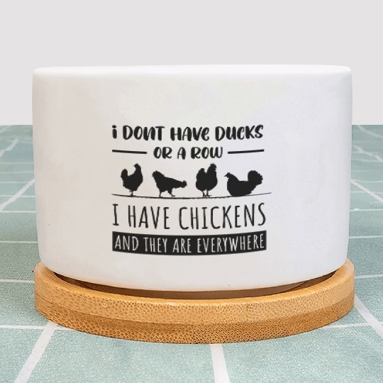 Funny Chicken and Rooster Farm Design Plant Pots