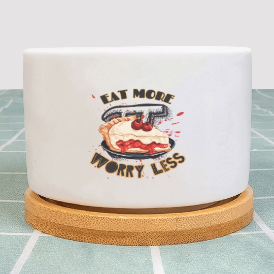 pi day eat more worry less happy pi day lover Plant Pots