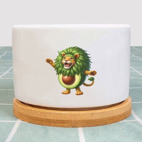 Avocado Lion Plant Pots